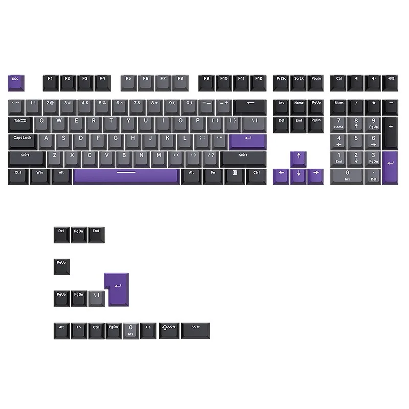 126 Keys Warrior Blue White Double Shot Cherry Profile PBT Keycaps Suitable for 61/68/84/100/104/108  MX Mechanical Keyboards view 5