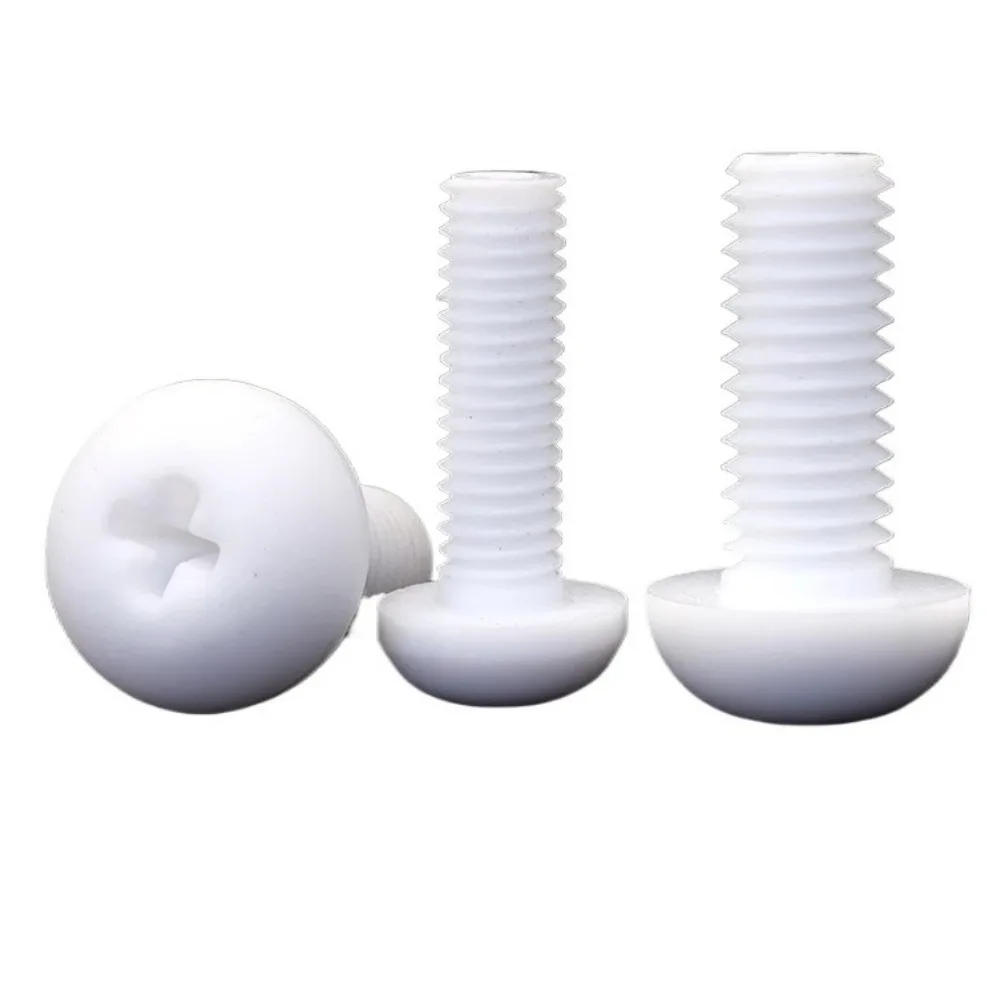 M3/4/5/6/8/10/12 x 6-80mm Length PTFE Button Head Phillips Screw Bolts High temperature corrosion resistance
