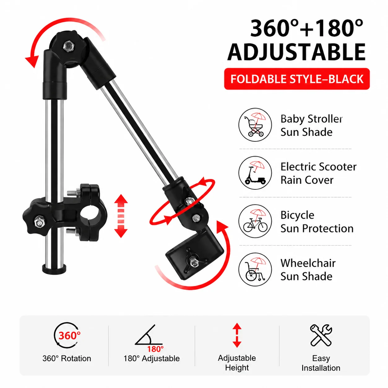 StainlessSteelUmbrella Holder - Stroller Rain Cover ulasan dan harga