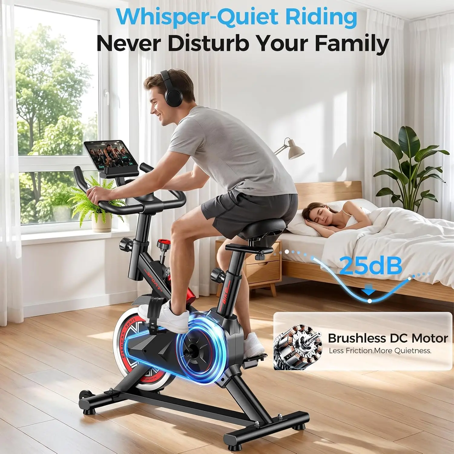 Exercise Bike,featuring an adjustable seat,300lbs Weight Capacity