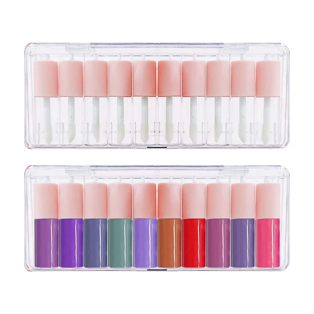 

Private Label 10DIY Matte Lip Gloss Kit Custom Logo Non-stick Cup Waterproof Hydrating Moisturizing Makeup Wholesale
