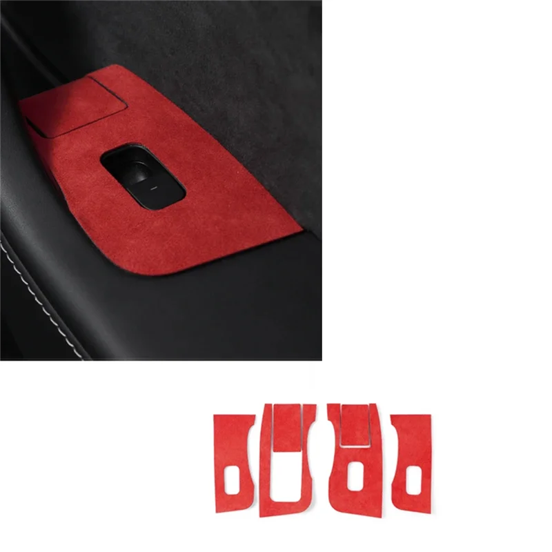 

OB-For Tesla Model 3 Model Y 2019-2023 Car Window Lifter Switch Control Panel Button Decor Sticker Interior LHD Black Replacemen