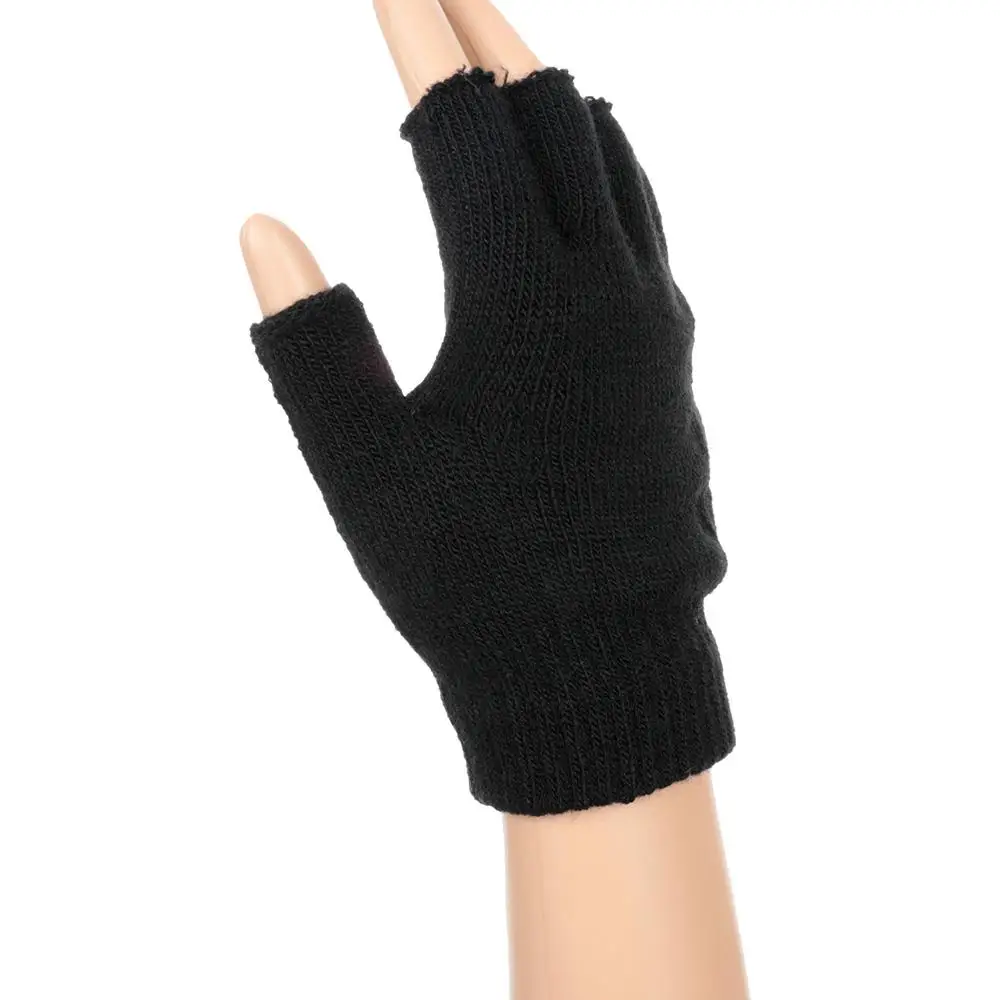 

Soft 1 Pair Black Stretch Elastic Thicken Warm Winter Half Finger Gloves Knitted Gloves Fingerless Gloves Mittens