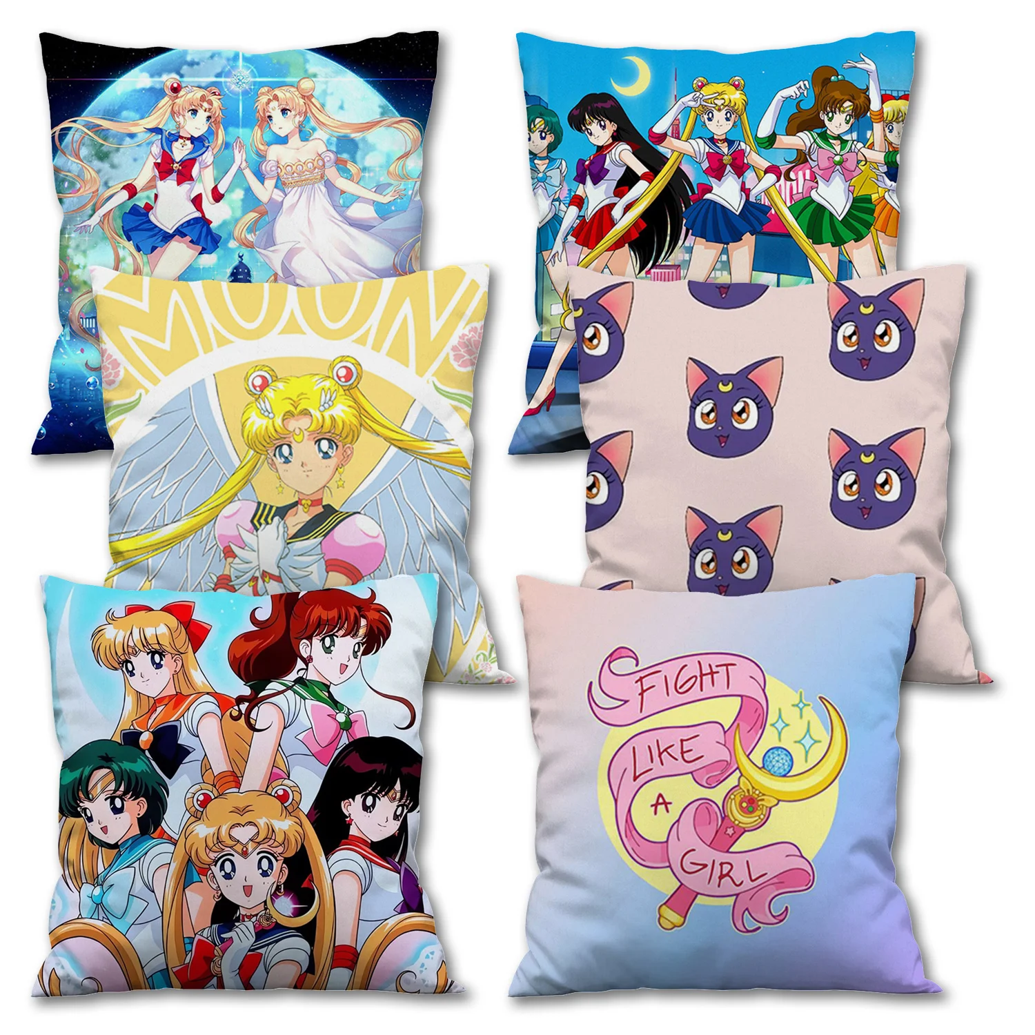 Sailor Moon Cute Cartoon Pillowcase New Decorative Pillowslip Sofa Cushion Covering 45x45 Decoration Nice Style Ornament Gifts