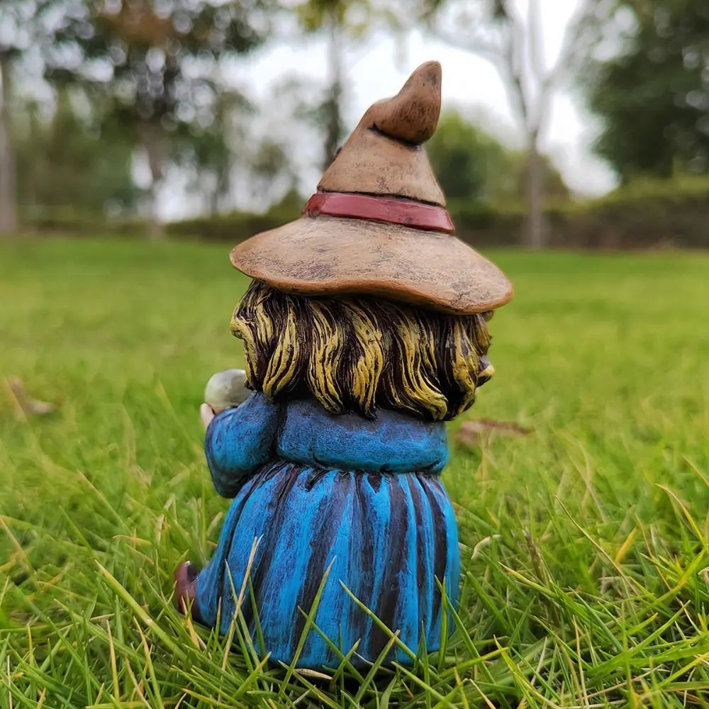 Small Ornaments Resin Halloween Witch Sculpture Funny Creative Gnome Statues Waterproof Cute Garden Dwarf Figurine Yard