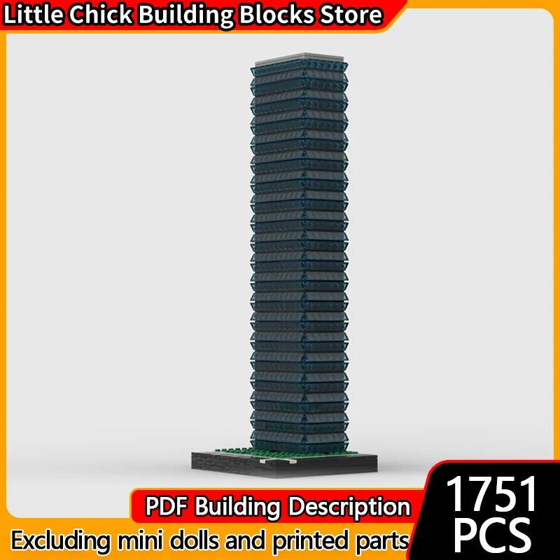 

Модель City Street View MOC, строительные кирпичи, высотная деловая башня, модульная технология, детские праздничные подарки, сборка игрушек, костюм