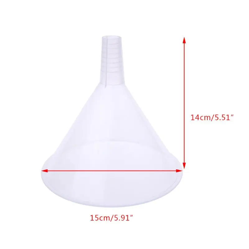 2023 New 150mm Plastic White Transparent Funnel For Garage / Car Liquids / Laboratory / K