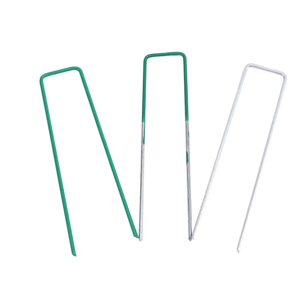 U shape Metal Galvanised Artificial Grass Ground Garden Lawn Hooks Steel Pegs Turf nails Staples