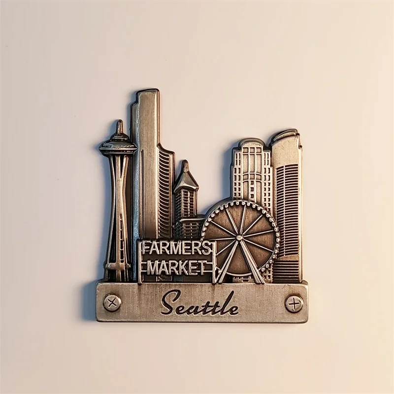 

Washington Seattle Farmer's Market National Tourism Commemorative Metal Decorative Magnetic Stickers Refrigerator Stickers