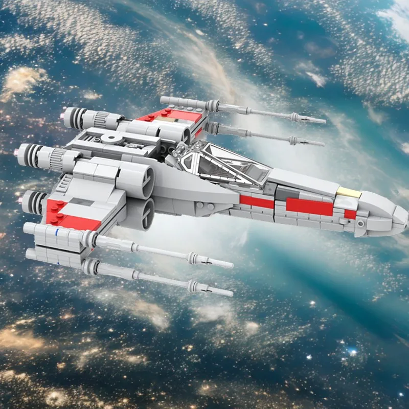 

586 шт. MOC Star Bat Серый Красный Пять T65b Starfighter 2.0 Обновление Модульные Starfighter Строительные блоки Игрушки на день рождения DIY Подарок