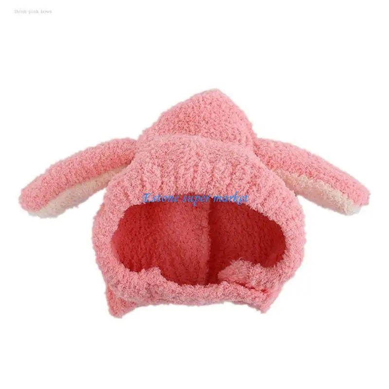 090B Baby Earflap Hat Bonnet Caps Breathable Headdress Rabbit Ears Winter Headwear