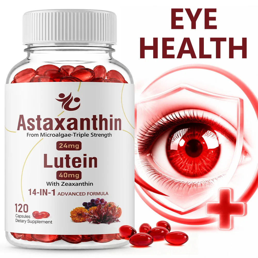 Astaxanthin 24mg & Lutein 40mg with Zeaxanthin Supplements Softgels, Supports Eye, Skin, Antioxidant, Joint, Circulatory Health