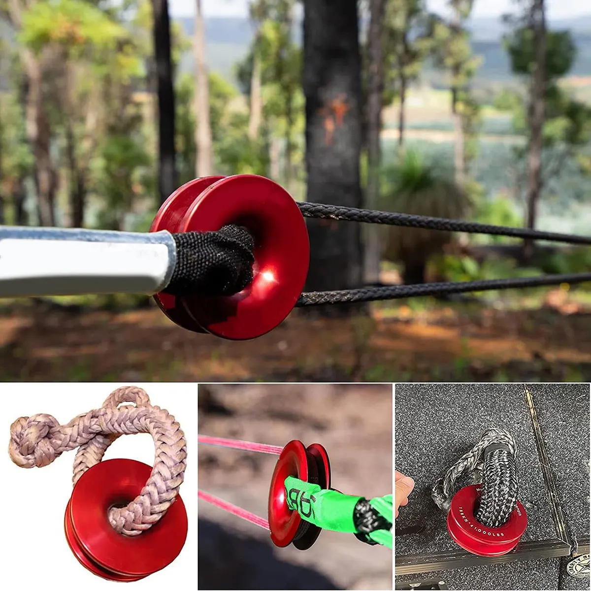 حلقة استعادة تكبل ناعمة، حلقة استرداد ونش انتزاع لشاحنة ATV UTV SUV Recovery 41000 رطل، أحمر للبيع بالتجزئة