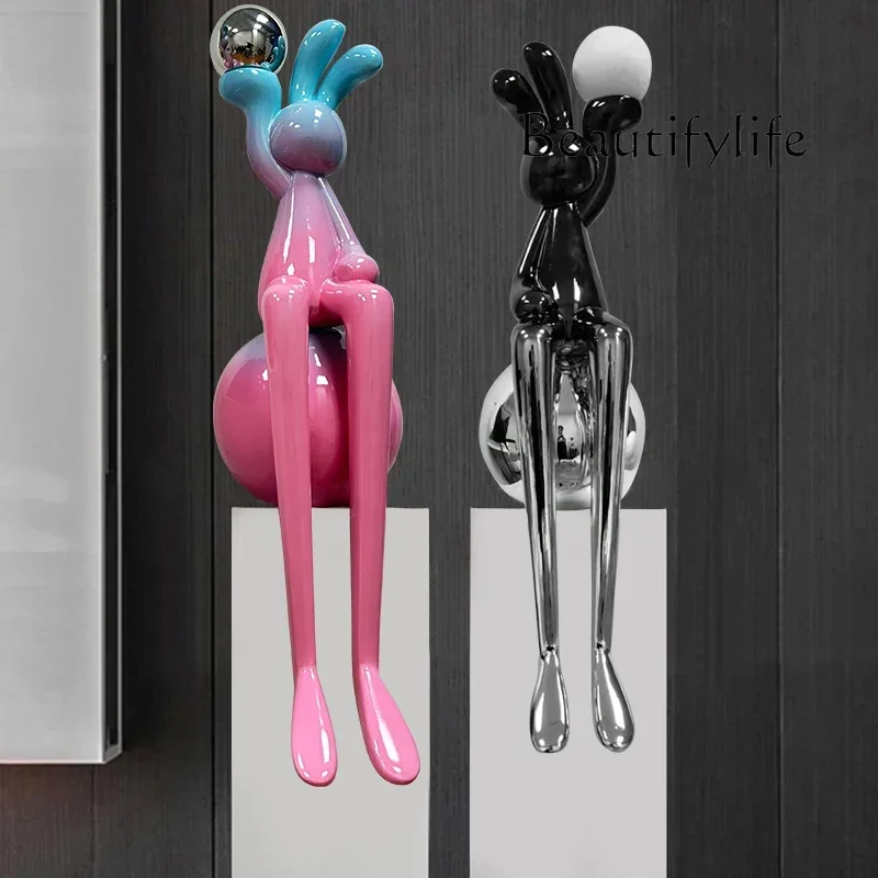 BJ Living Room Sculpture Sales Office Floor Decoration Ornament Hotel Lobby High-end Welcome Ball Lifting