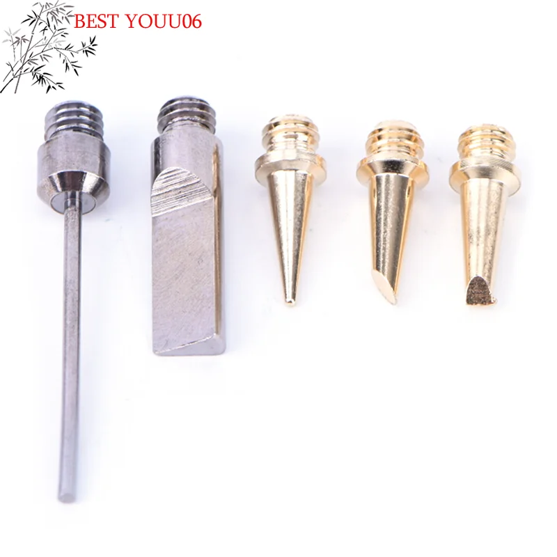 Hot 5pcs Butane Gas Soldering Iron Kit Welding Kit Torch Pen Tool Copper+Iron Gas Welding Kit Gas Soldering Iron Head
