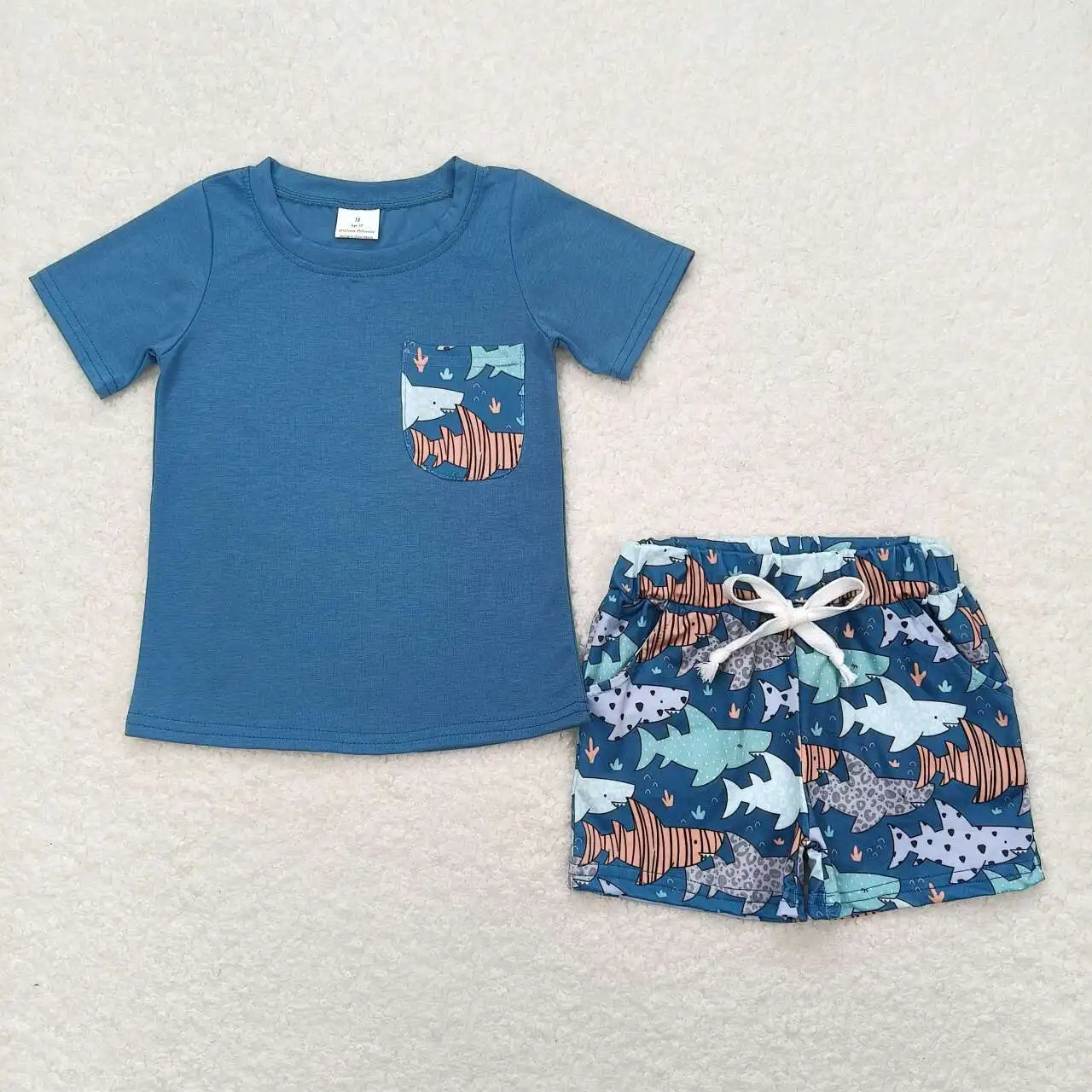 

BSSO0830 Toddler Summer Clothes Short Sleeve Top With Shorts Set Kids Boys Boutique Outfits