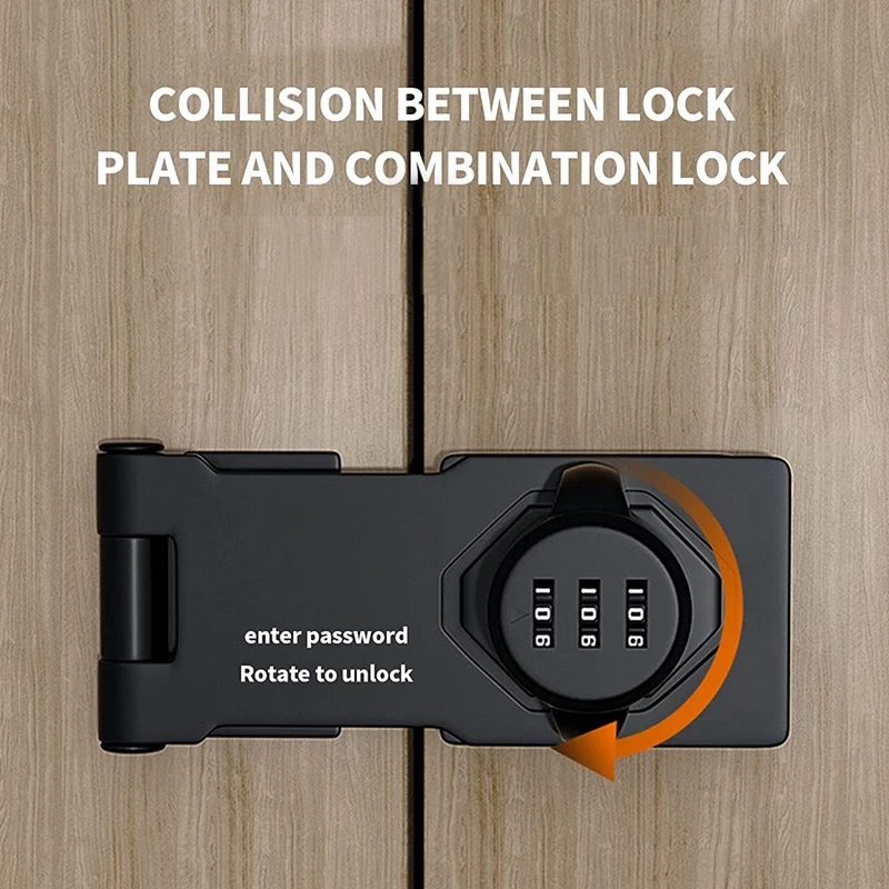 1 PCS Cabinet Door Combination Lock Door Lock Clasp Door Cabinet Privacy Lock (Silver)