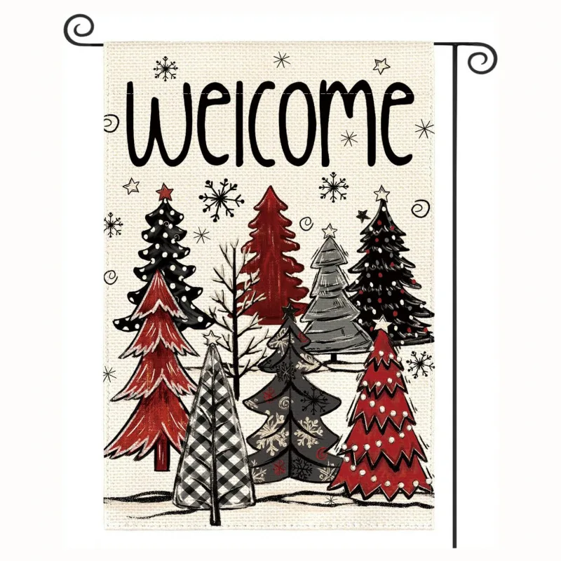Christmas Garden Flags, Suitable for Outdoor  for Garden and Entrance Decoration 12inx18in As Well As Home Decoration Gifts.