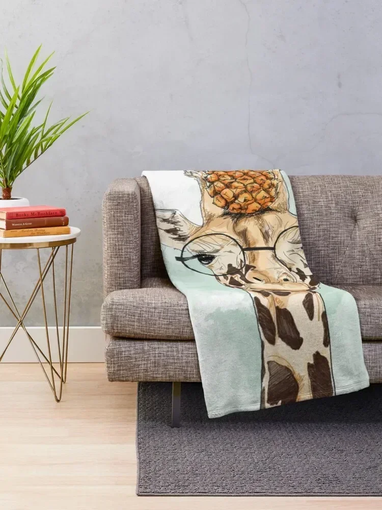 Pineapple Giraffe Throw Blanket Winter beds Softest Thin Blankets