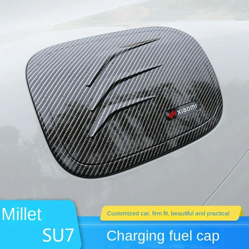 Car Fuel Tank Caps for Xiaomi SU7 ABS Carbon Fiber Pattern Scratch Resistant Tankdeckel Fuel Tank Covers Acesssories