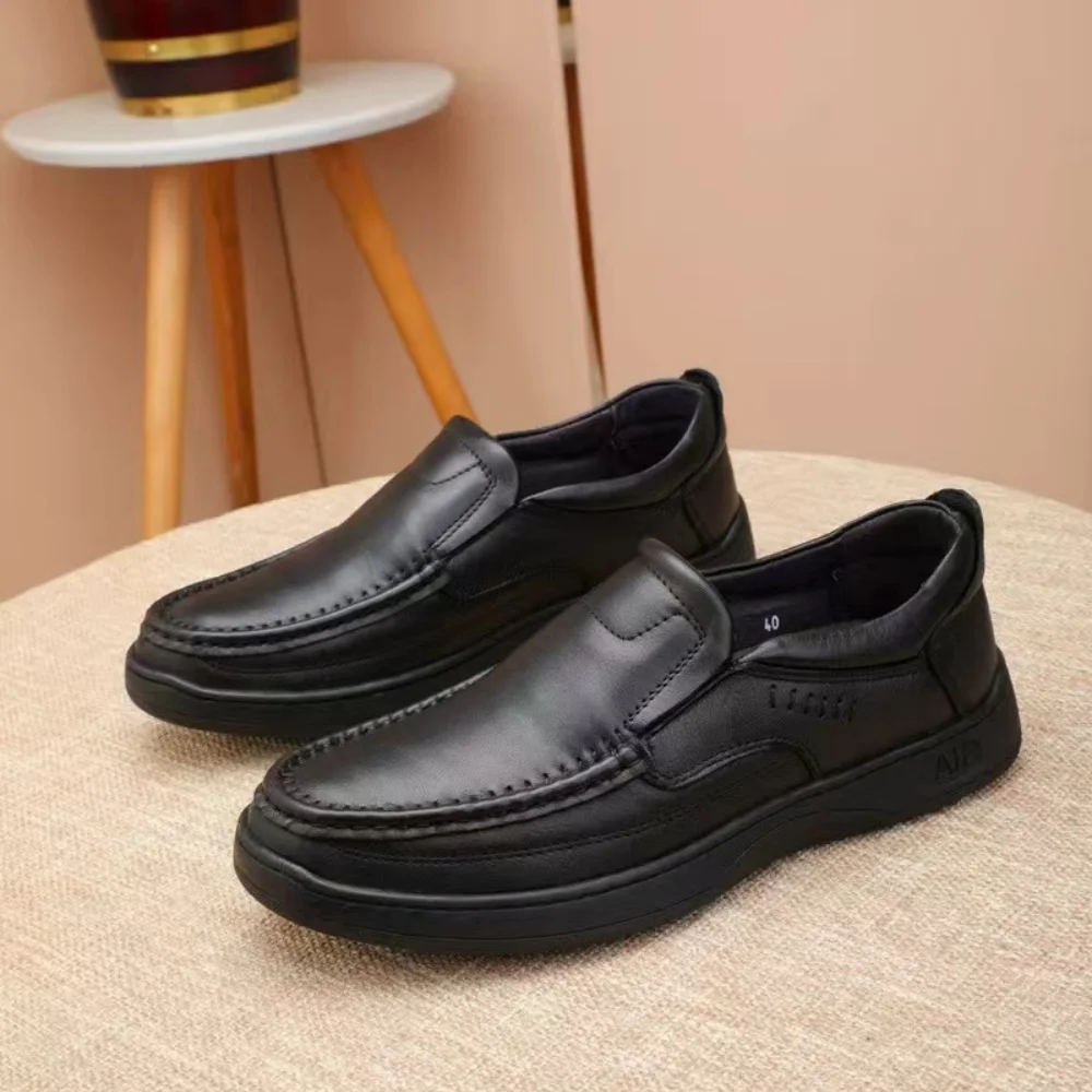 Breathable lazy man's shoes, bean-shaped shoes, business casual leather shoes, genuine leather shoes