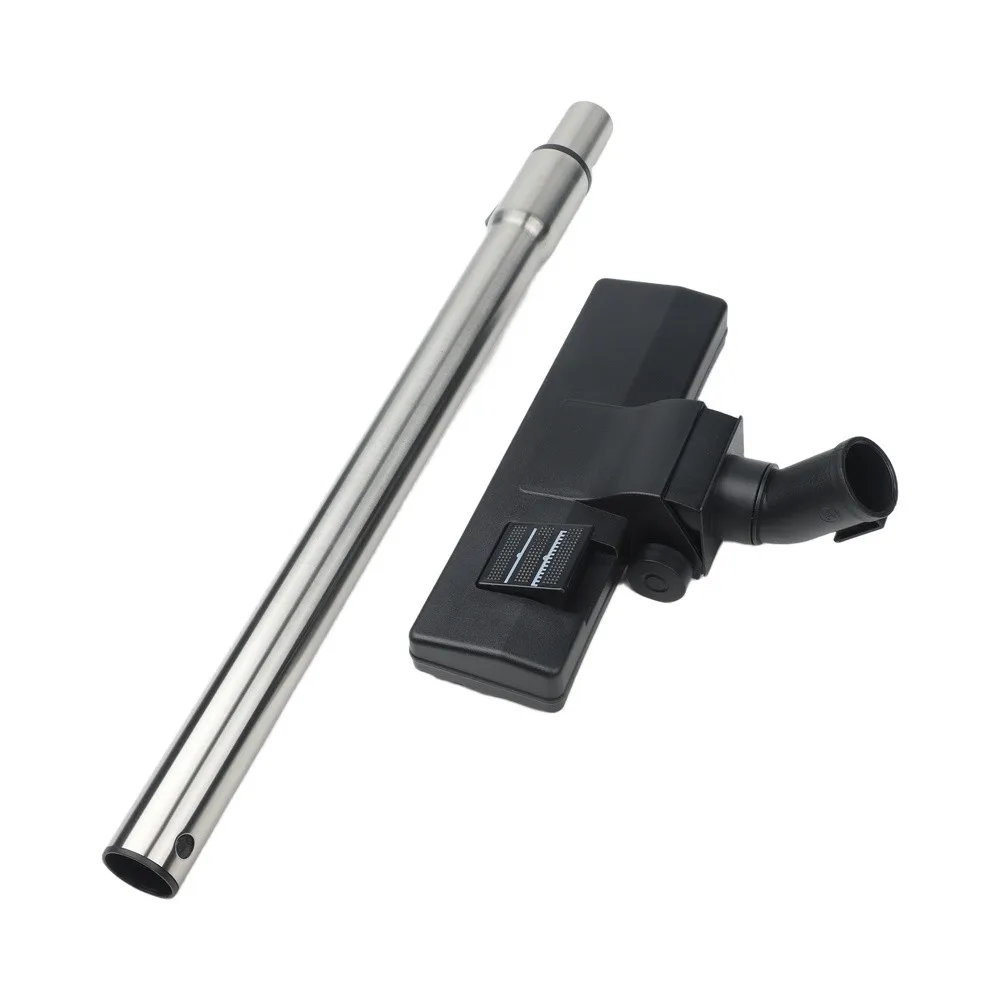 Stainless Steel Vacuum Cleaner Brush with 35mm Connection and Dual Mode Switch for Hard Surfaces and Carpet Cleaning