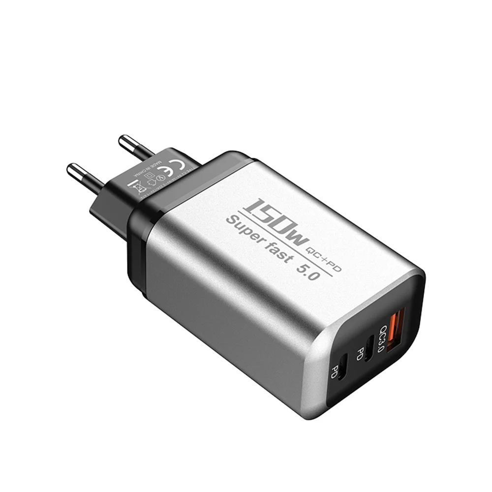 150W USB Typ-C Ladegerät USB QC3.0 Schnellladegerät für Mobiltelefone Reiseadapter für iPhone 17 Samsung Xiaomi EU/UK/US-Stecker