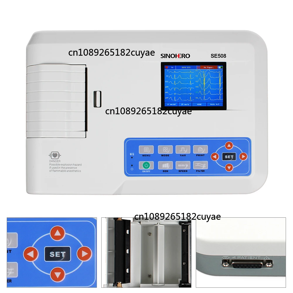 Hot Sale Medical VET Electrocardiograph Portable Ecg Machine 12 Lead 3 Channel ECG Veterinary Digital Ekg Cardiograph Machine