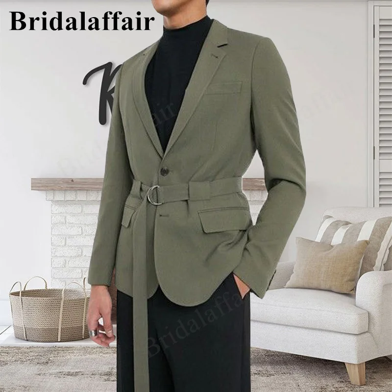 

Bridalaffair светло-зеленый мужской костюм формальный комплект из 2 предметов приталенный однобортный мягкий с поясом смокинги для выпускного вечера Свадьба жениха мужской повседневный