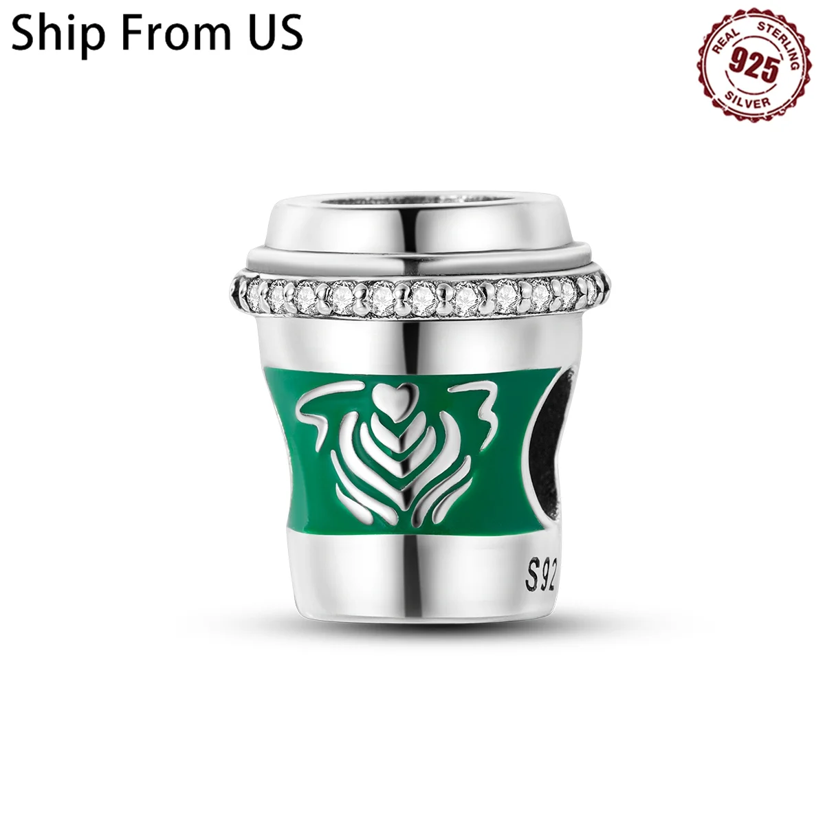 Hot 925 Sterling Silver Exquisite Coffee Cups Series Beads Charms Fit Pandora Women Bracelets DIY Jewelry Fine Gifts Accessory