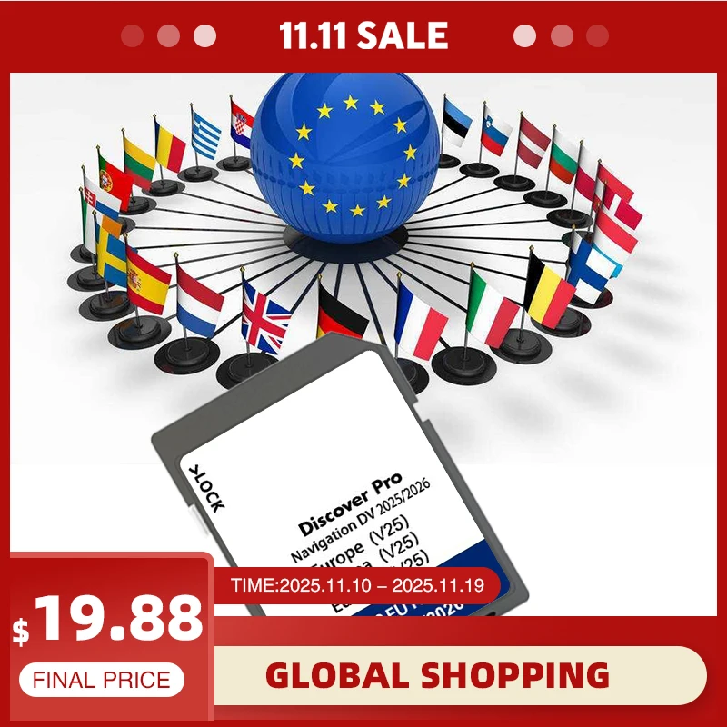 

GPS Accessories Europa Map DV V25 Version 2025-2026 Navigation SD Card for VW Arteon Golf Passat Touran Discover Pro Sat Navi