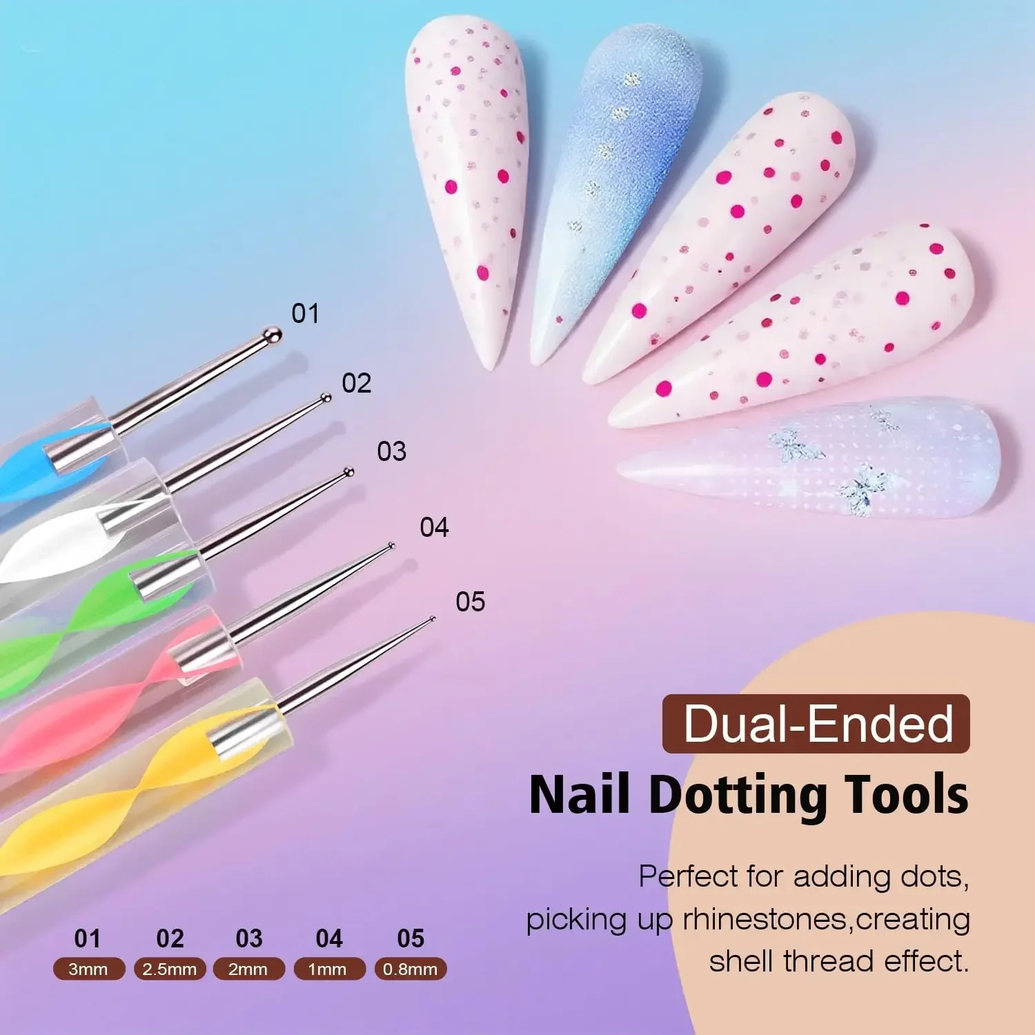 24-teiliges professionelles Nail-Art-Set mit Punktierstift, Liner-Pinsel, magnetischem Nagelständer, Pinzette und Klebeband für den Heim- und Salongebrauch