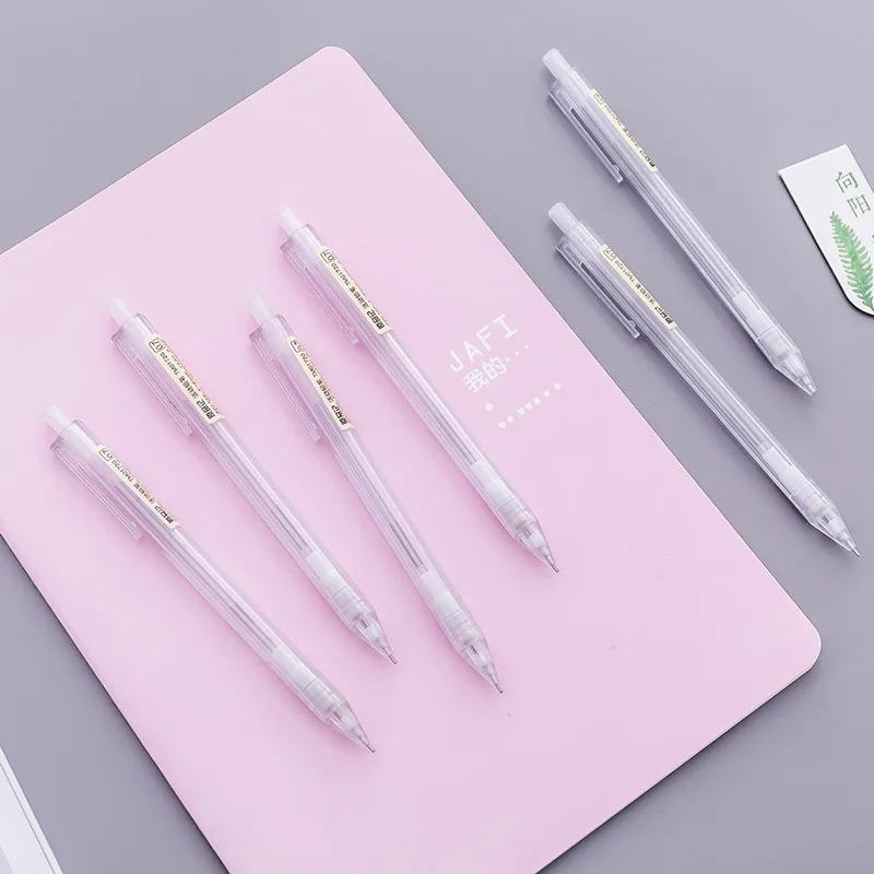 5 Pcs/Set Minimalist Transparent Mechanical Pencil Automatic Pen 0.5/0.7mm for Students School Supplies Office Accessories image 4