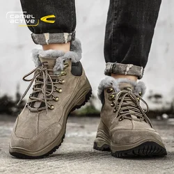 Camel Active New Winter Men's Shoes Warm Genuine Leather Outdoor Hiking Men Boots Non-slip Soft Men's Snow Boots