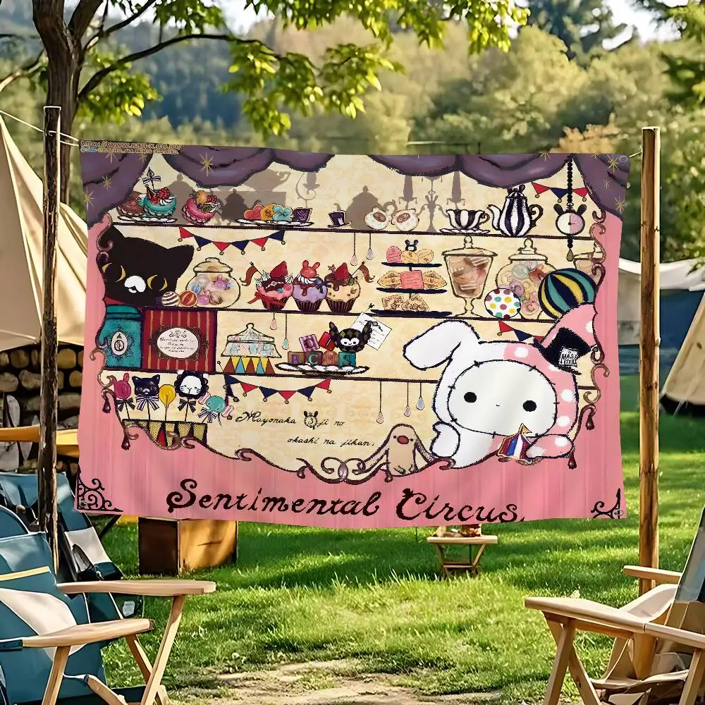 Anime S-Sentimental C-Circus Creative Pattern Hanging Flag Polyester Printed Banner Hand Pulled Flag