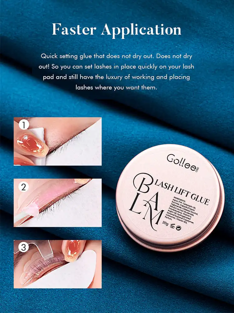 NEW Gollee Lash Lift Glue Blam for Eyelash Lift Eyebrow Fixing Wax Non-irritating Strong Fixative Peach Scent Eyebrow Gel Solid