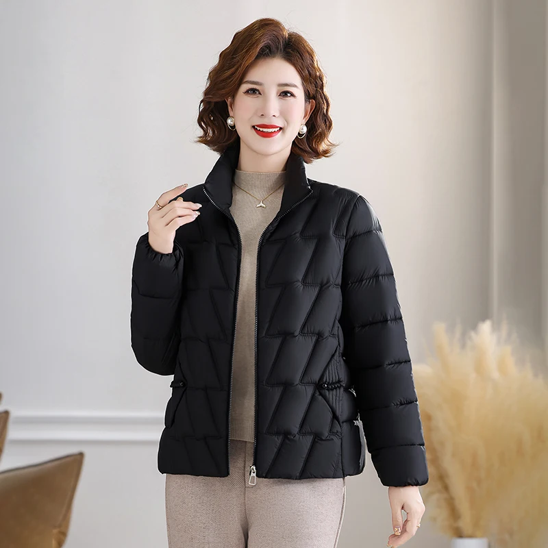 

Легкая утепленная куртка из хлопка и полиэстера для женщин, зимняя повседневная, на молнии, без капюшона