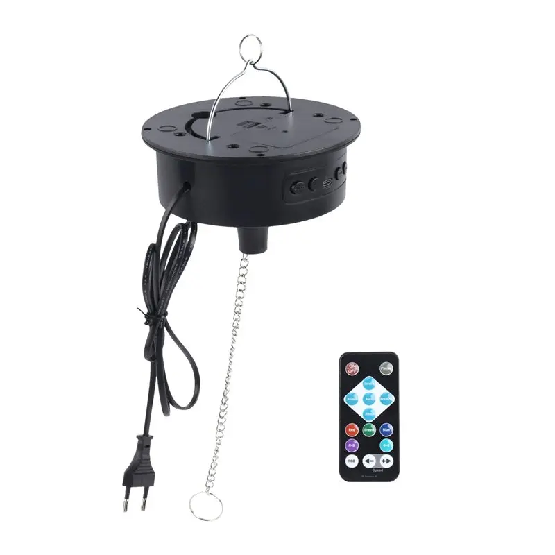 ABHU Disco Ball Motor With Light Glass Ball Remote Control Base Supports 4'' - 16'' Mirror Balls EU Plug