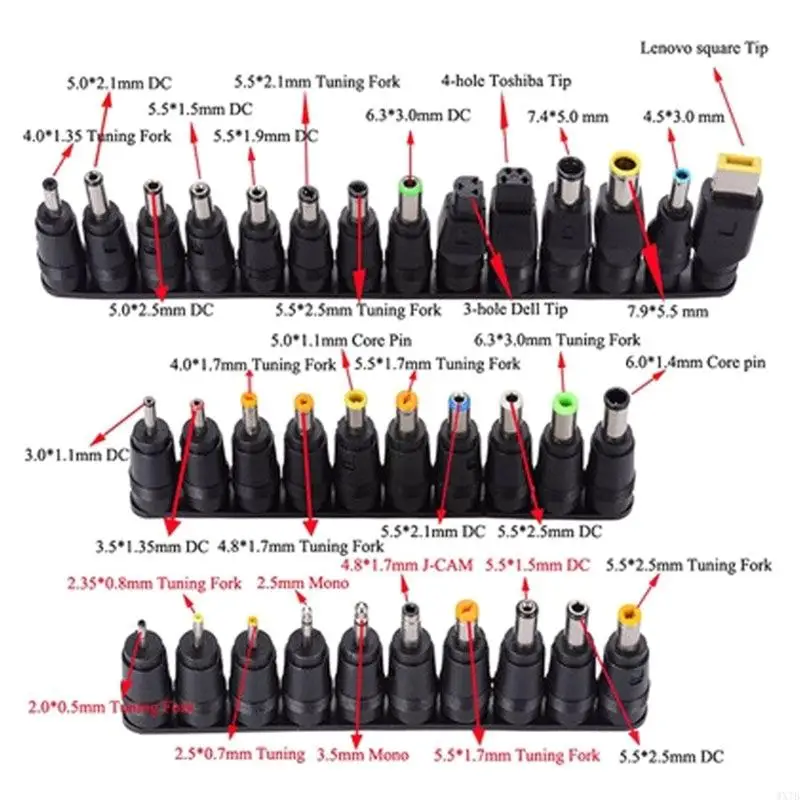 1Set ноутбуки Power Acsessy Acsessy DC5.5x2.1 с 34 -процентным зарядом разъемы включены USB -кабель.