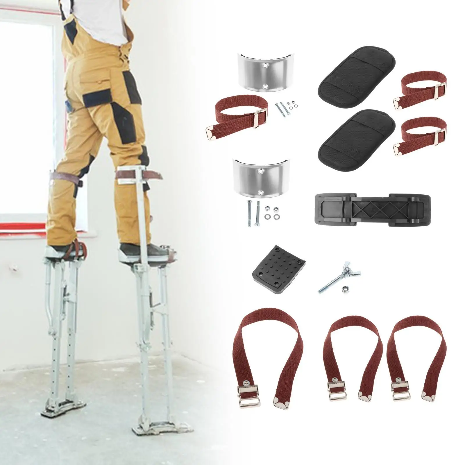 

Drywall Stilt Leg Fixation Strap Kit Plastering Wiring Decoration Leg Straps Kit for Stilts Leg Band Strap