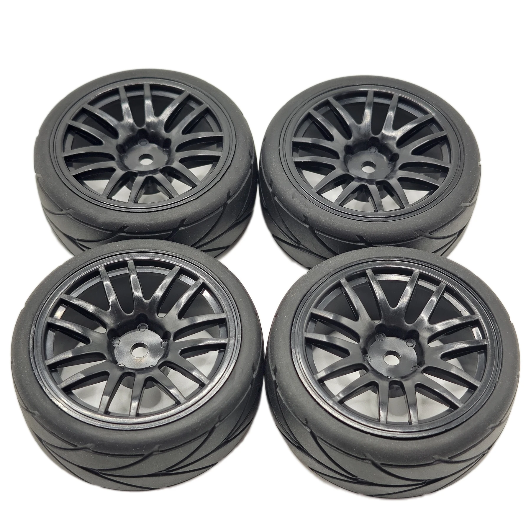 1/10 RC Racing Tires & Wheel Rims Hub 12mm Hex for 1:10 RC On Road Car Tamiya TT01 TT02 XV01 XV02 PTG-2 TA06 HSP HPI Kyosho