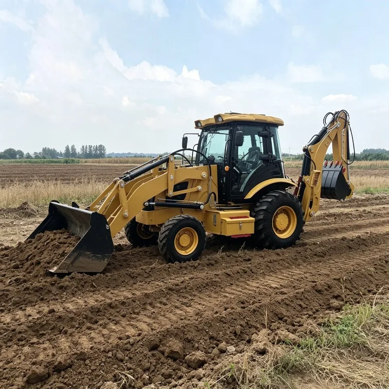 Cost-effective 4x4 Backhoe Loader Diesel Hydraulic Bucket CE EPA Construction Farm Garden Earth-Moving Machinery Customized