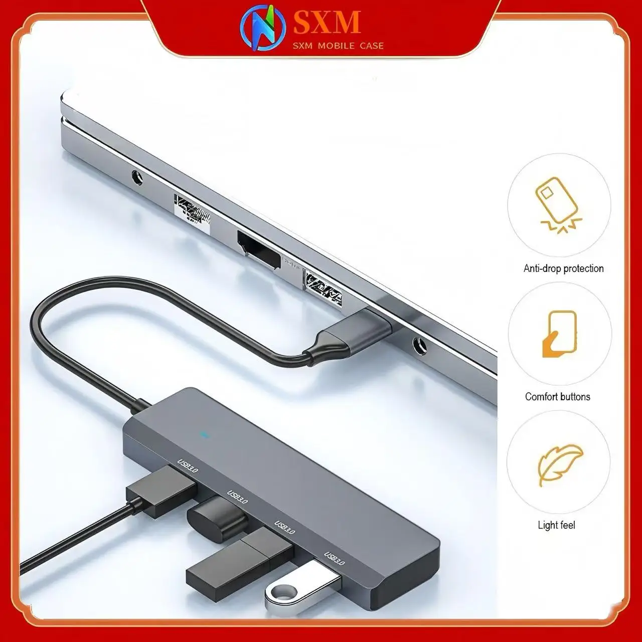 

Док-станция расширения USB «четыре в одном» типа C, концентратор Full USB 3.0, высокоскоростной концентратор для расширения ноутбука.