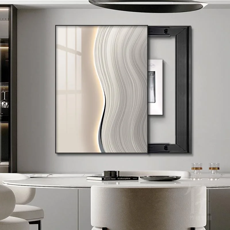 Modern vertical electric meter box decoration painting, distribution box covering  power supply switch hanging painting
