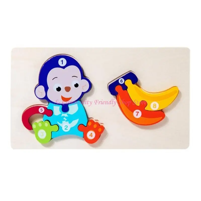 

85ae деревянная -головоломка Мультфильм животные