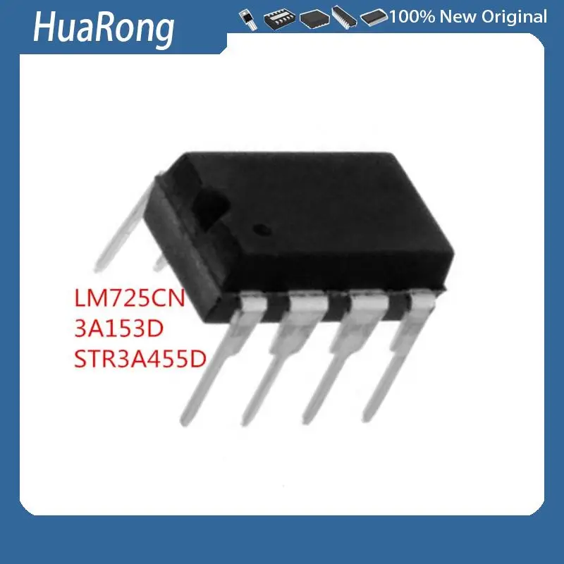 10PCS/LOT     LM725CN    3A153D   3A153    STR3A153D    3A455D    STR3A455D     DIP8