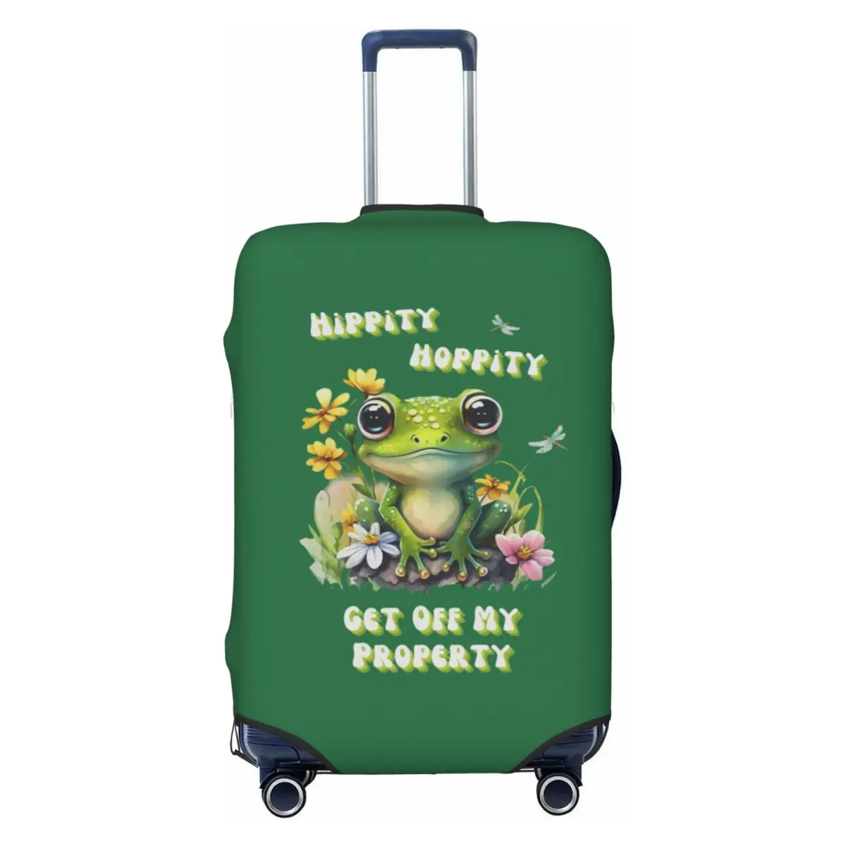 

Изготовленная на заказ забавная лягушка Hippity Hoppity Get Off My Property, дорожный чехол для багажа, моющийся чехол для чемодана, подходит для 18-32 дюймов