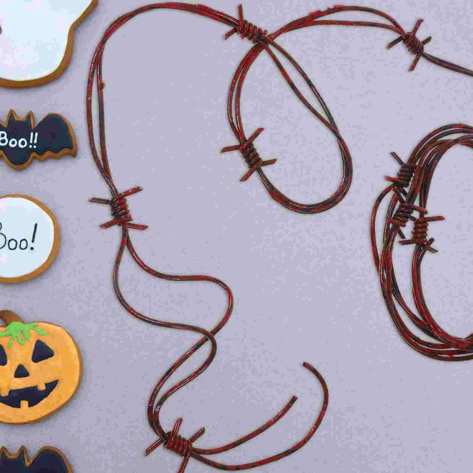 Halloween assombrado casa adereços para crianças, fios de arame farpado falsos, Rusty imitação brinquedos para criança