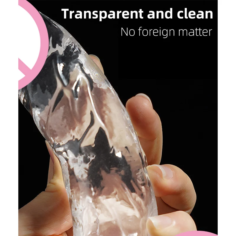 Transparent Crystal Dildo Soft Realistic Jelly Dildo Penis Suction Cup Vaginal G-spot Massage Butt Plug Anal Sex Toy