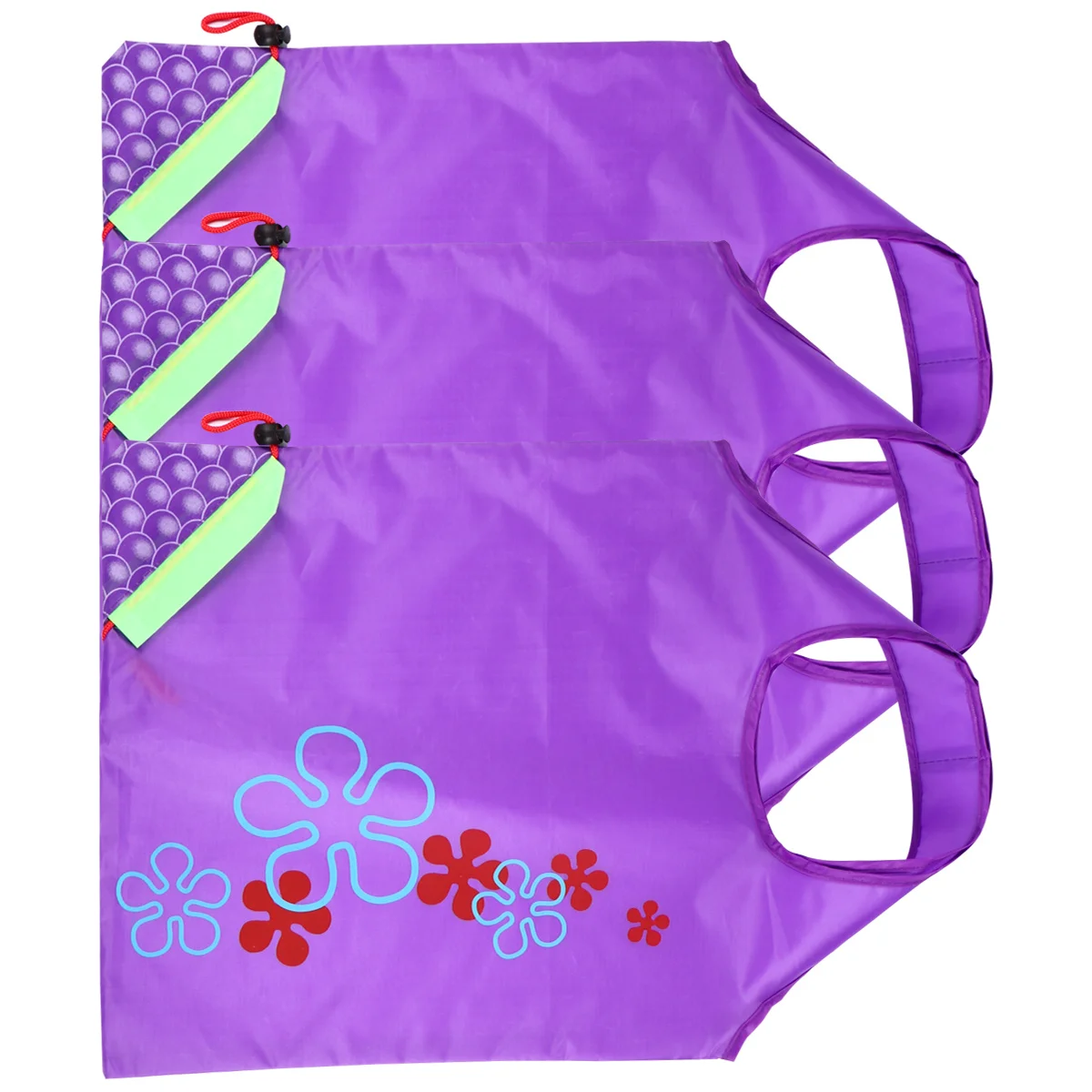 

3pcs Fruit Shopping Bag Premium Polyester Lightweight Foldable Reusable Tote Pouch For Grocery Travel Beach Storage